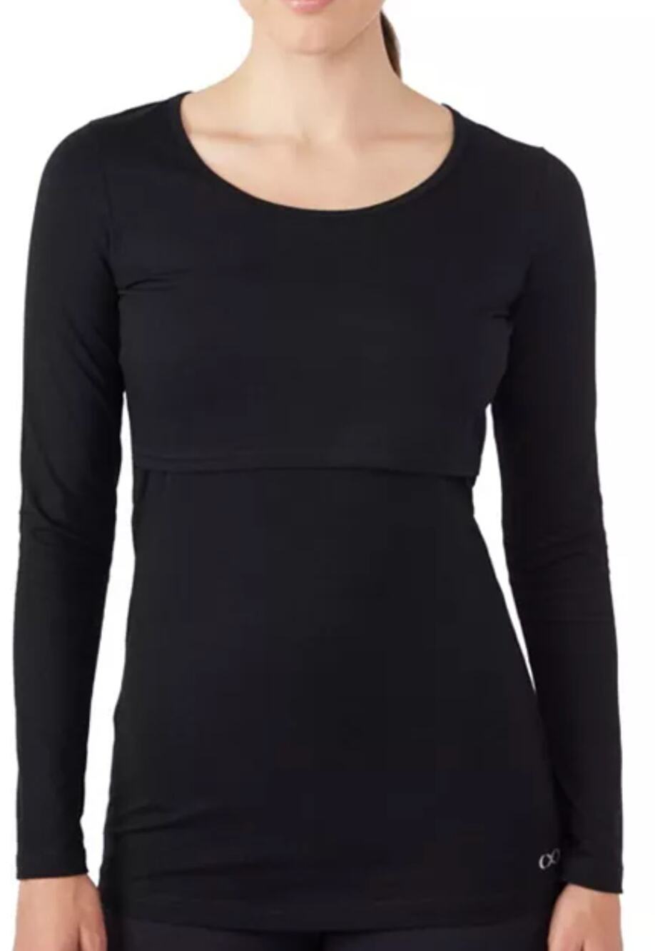 Modern Eternity Nursing Top Long Sleeves Round Neck Maternity Size S NWOT